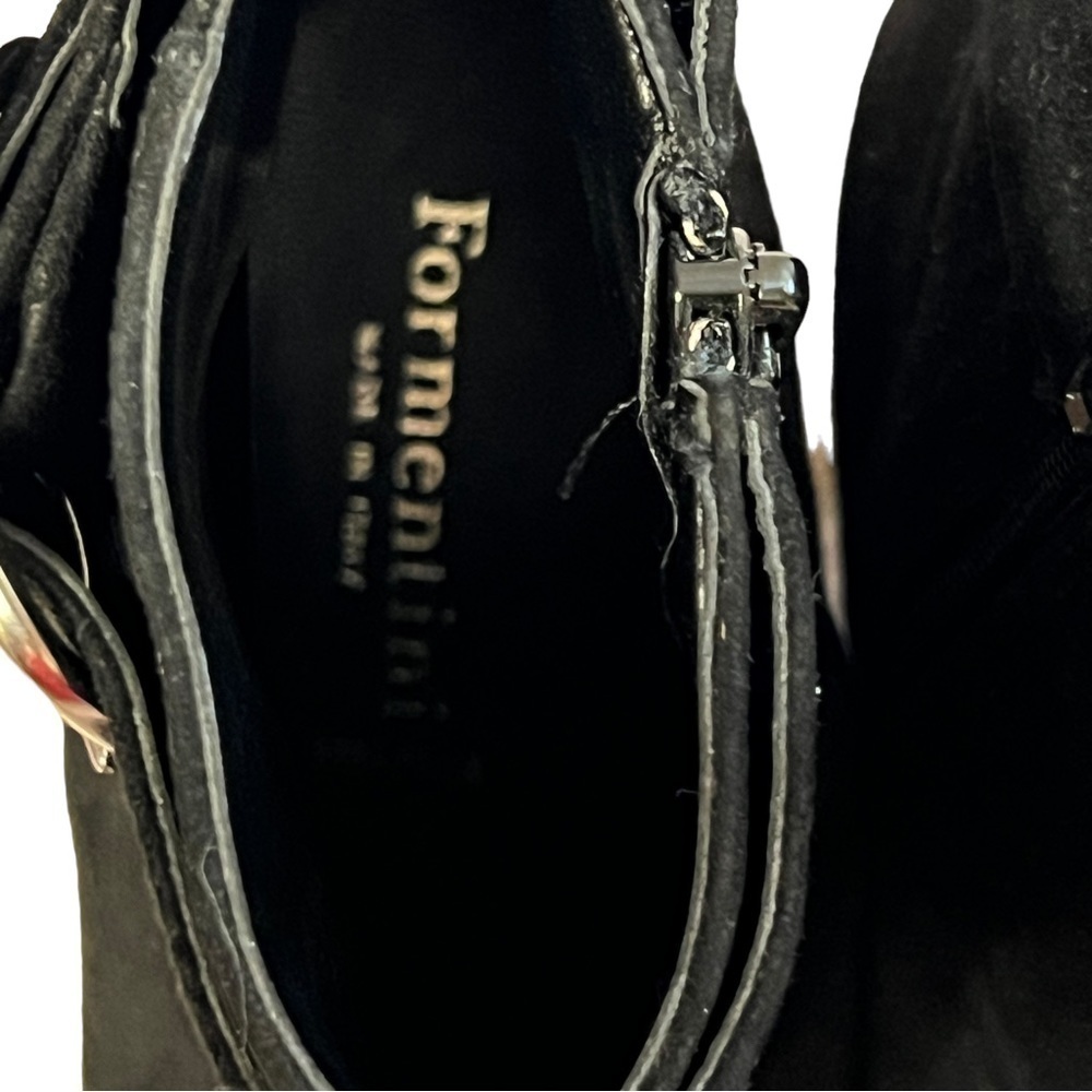 FORMENTINI Made in Italy Black Suede Leather Ankle Boots, Size 38 (US 7) - Picture 2 of 16